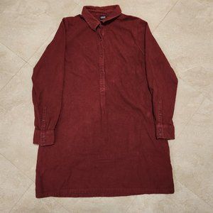 Patagonia Fjord Dress Womens M Medium Maroon Organic Cotton Dress Gown READ